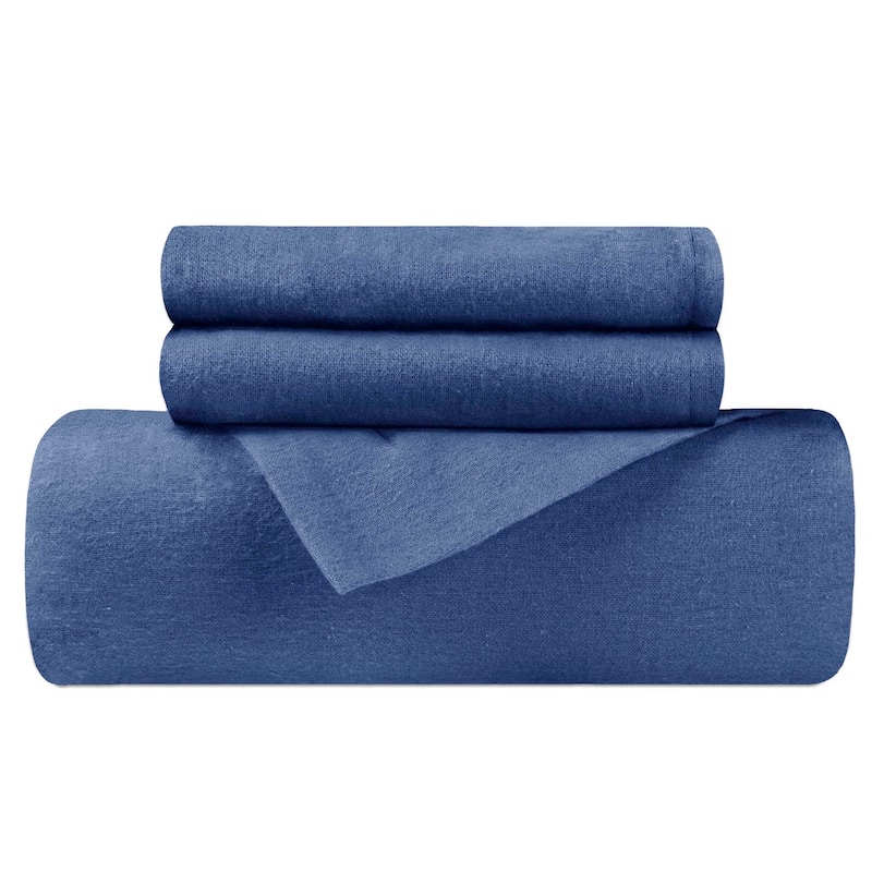 Superior Classic Solid Flannel Cotton Duvet Cover Set