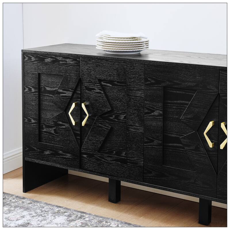 60" Mid Century Modern Sideboard Buffet Cabinet with Storage