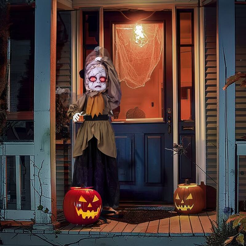 5.3Ft Animatronic Creepy Doll Halloween Decoration