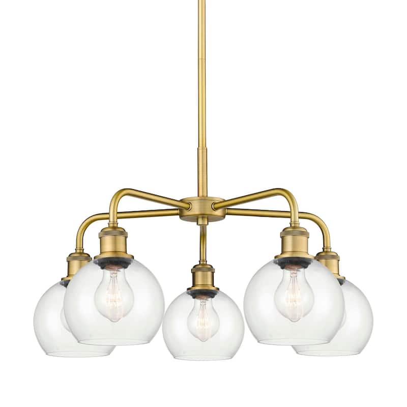Innovations Lighting 516-5CR-15-24 Athens Chandelier Athens 5 Light - Brushed Brass / Clear