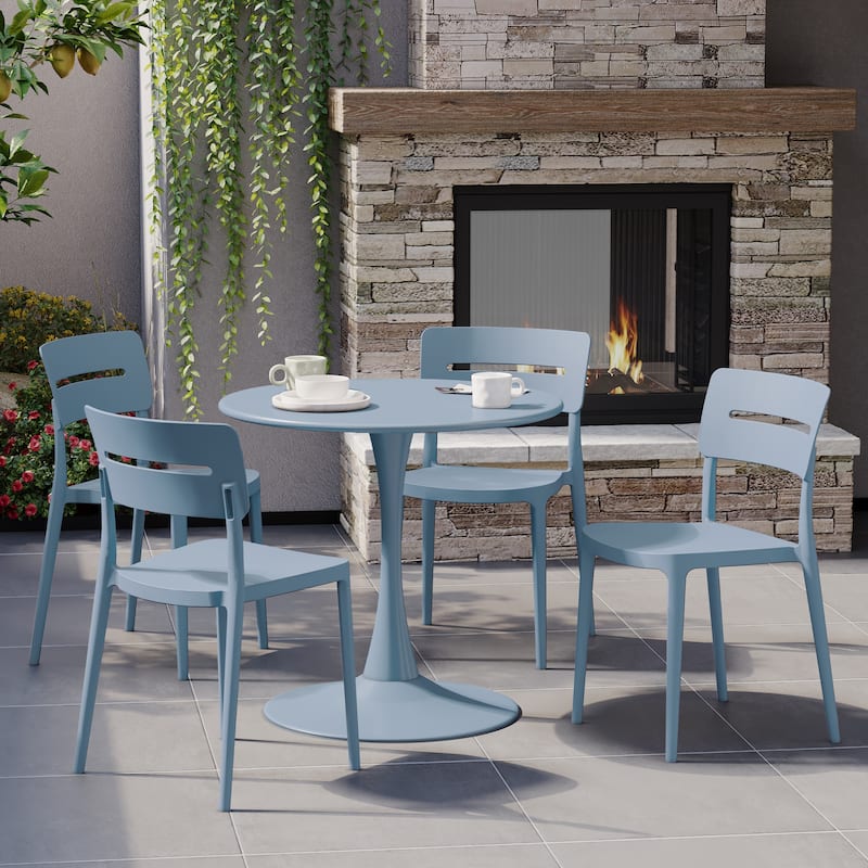 Frond and Form Outdoor Stacking Dining Side Chair (Set of 4)