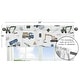 preview thumbnail 5 of 4, Construction Truck Collection Window Curtain Valance - Grey Yellow Black Blue and Green Transportation