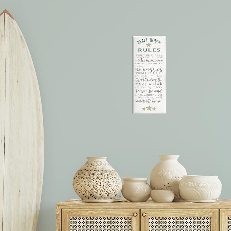 Stupell Fun Recreations Beach Rules Wall Plaque Art Design By Seven Trees Design