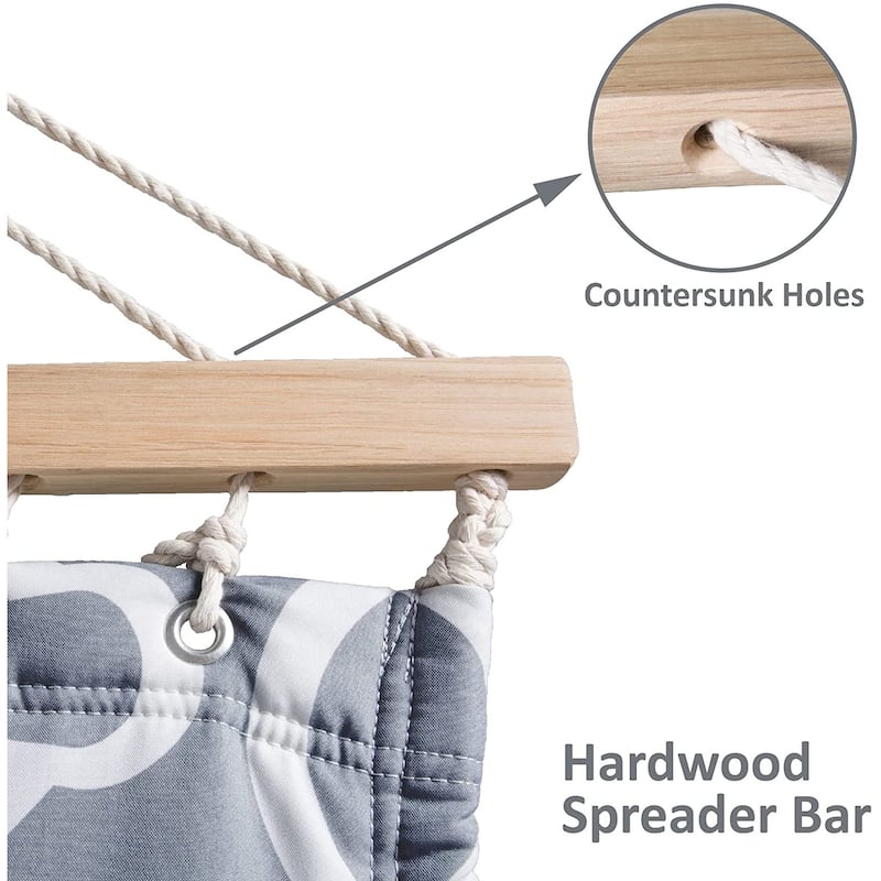 78'' Quilted 2 Person Hammock Beach Swing with Spreader Bars&Pillow - 55.1*122*1