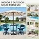 preview thumbnail 42 of 48, 3-Piece HDPE Counter Height Bar Set with 2 24.8'' Height Swivel Bar Stools and 29.92'' W Square Bar Table,Pub table sets of 3