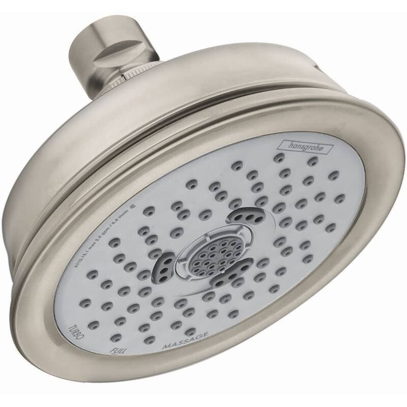 Hansgrohe Croma 1.8 GPM Multi Function Shower Head with QuickClean - Brushed Nickel