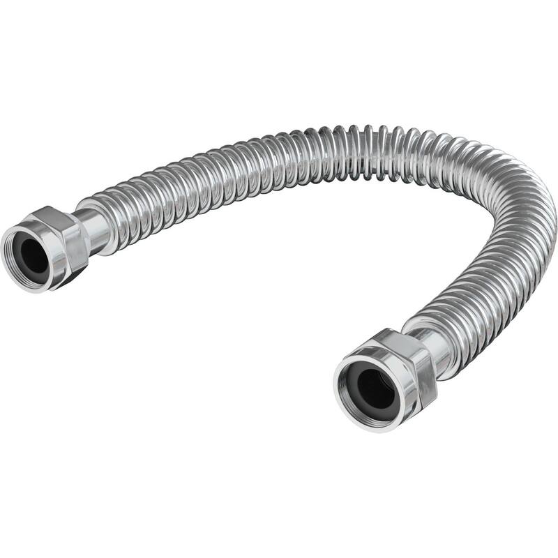 PROFLO 1 FIP 24" Stainless Steel COR Water Heater Connector - Black