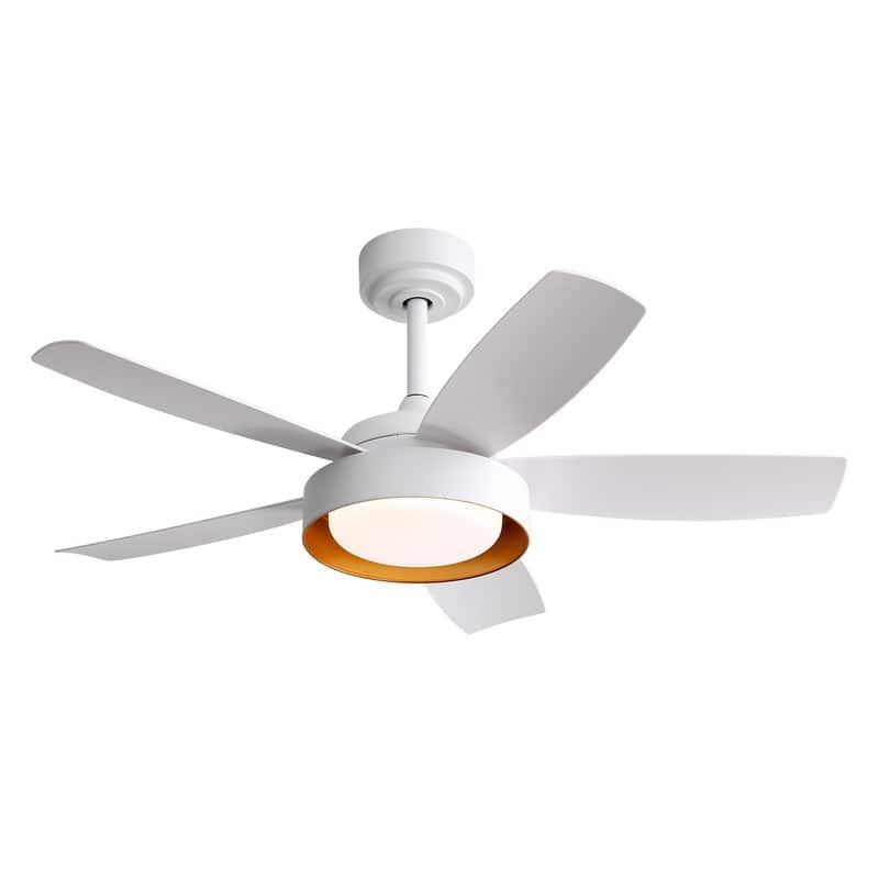47/42 in. White Ceiling Fans with 22W Dimmable LED Light & Remote Control