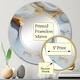 preview thumbnail 3 of 13, Designart 'White And Gold Marble Abstract IV' Printed Modern Transitional Wall Mirror