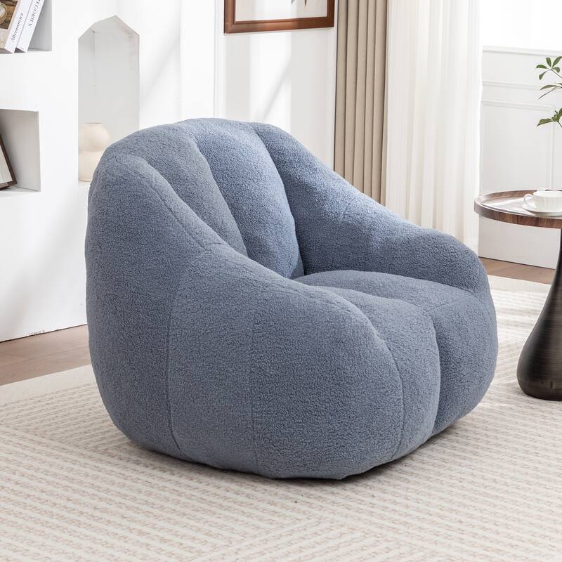 Fluffy Bean Bag Lazy Sofa Chair with Tufted Soft Stuffed Filling & Memory Foam