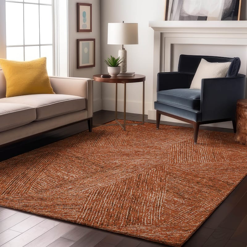 Premium Washable Super Soft Contemporary Diri Mayfield Rug - Copper - 9' x 12'