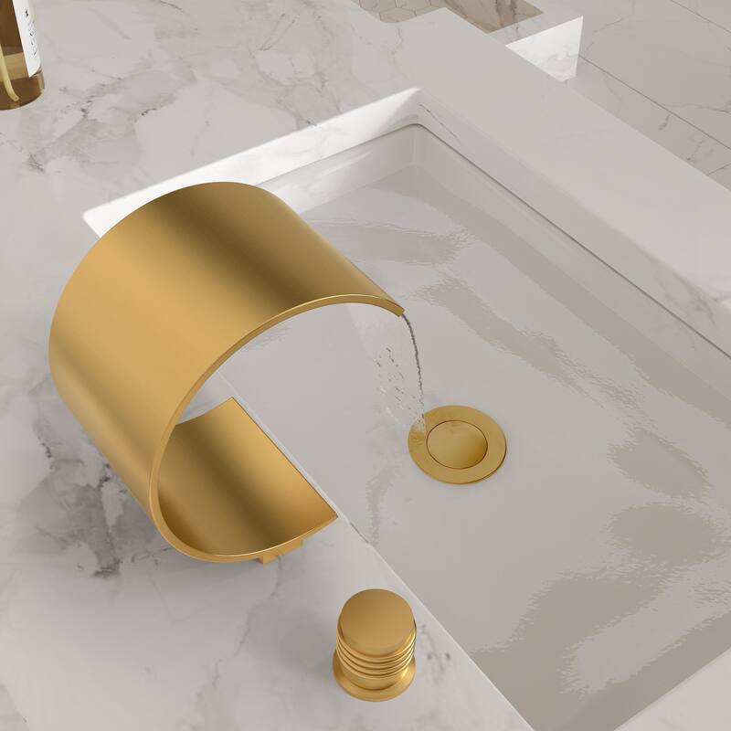 GRANDJOY High Arc Waterfall Widespread Bathroom Sink Faucet