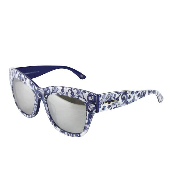 Shop Dolce Gabbana Women S Almond Flowers White Blue Acetate
