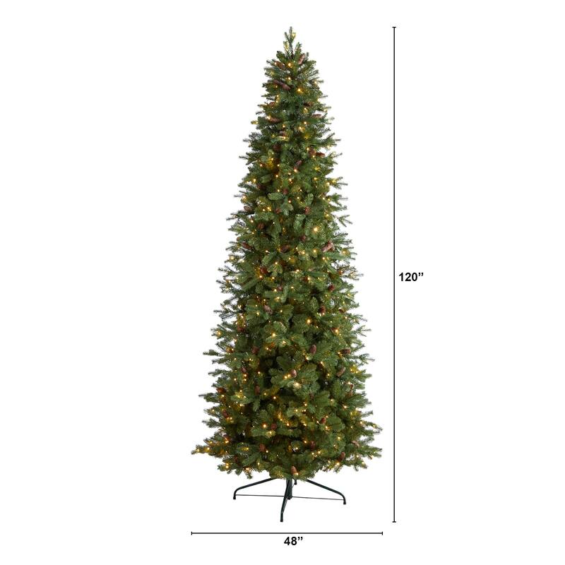 10' Fraser Fir Artificial Christmas Tree with 780 Multicolor LED Lights and 2327 Bendable Branches
