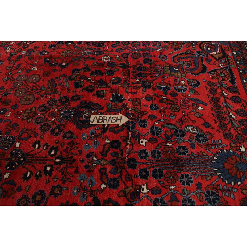 Hand Knotted Oriental 100% Wool Carpet Traditional All-Over Red Bibikabad Area Rug - 16' 7'' X 11' 7''