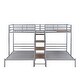 preview thumbnail 22 of 24, Industrial Design Twin over Twin & Twin Triple Metal Bunk Bed,Staircase with Storage Shelves,Safety Guardrail