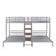 preview thumbnail 9 of 11, Silver Twin Over Twin & Twin Metal Triple Bunk Bed with Storage Shelves Staircase, Sturdy Dorm Bed Frame for Kids, Teens, Adults