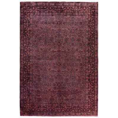 Overdyed One-of-a-Kind Hand-Knotted Area Rug - Purple - 6' 1" x 9' 0"