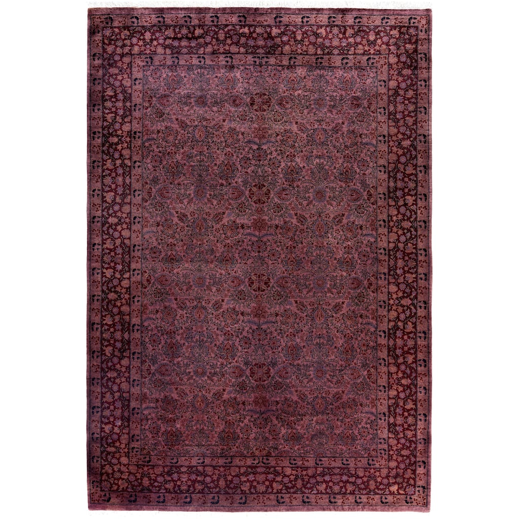 Overdyed One-of-a-Kind Hand-Knotted Area Rug - Purple - 6' 1" x 9' 0"