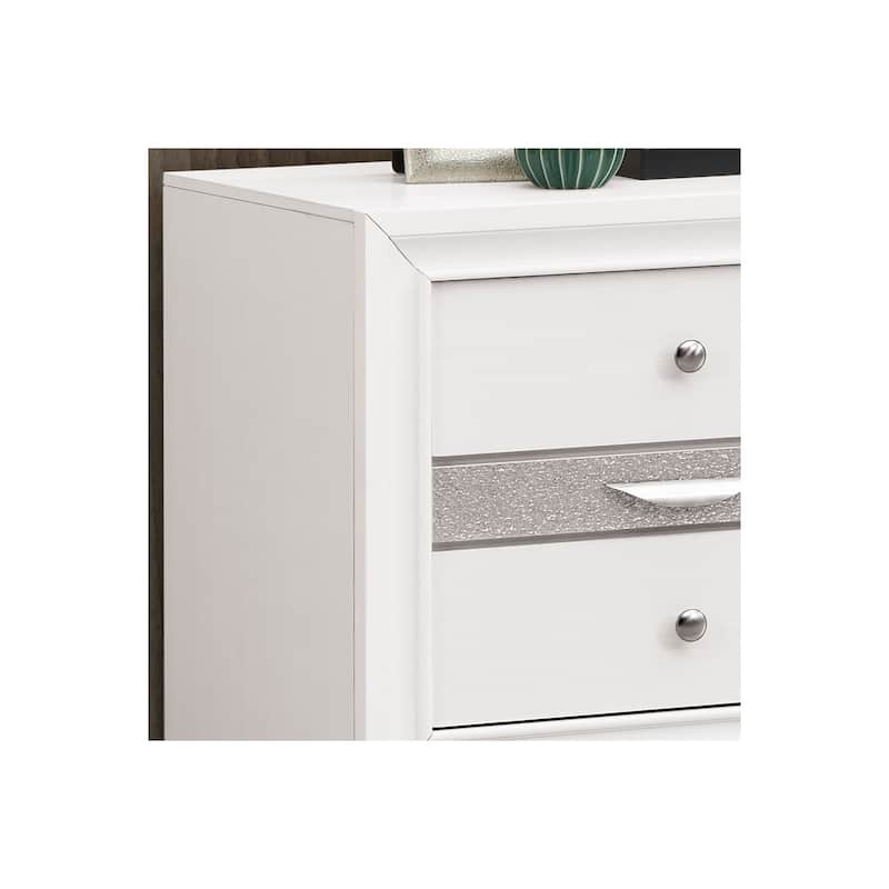 White Nightstand 26x26x17 Modern Bedside Table with Spacious Top, Durable Finish and No Assembly for Bedroom Storage