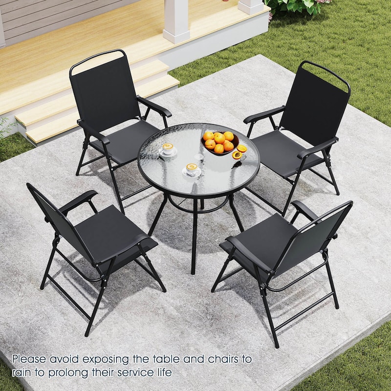 Costway 6 Pieces Patio Dining Set with Umbrella Outdoor Table and - See Details