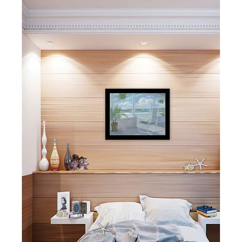 TrendyDecor4U Coastal "Coastal Porch I" Framed Print Wall Art
