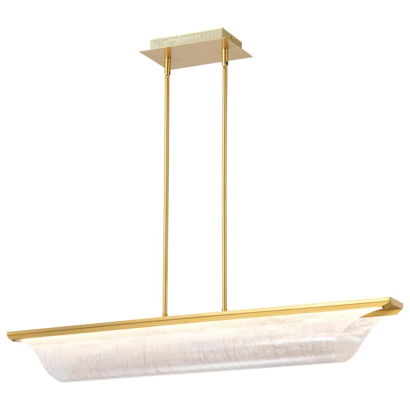 Idris LED Island Pendant Vintage Brass Finish Light Guide Panels - Vintage Brass