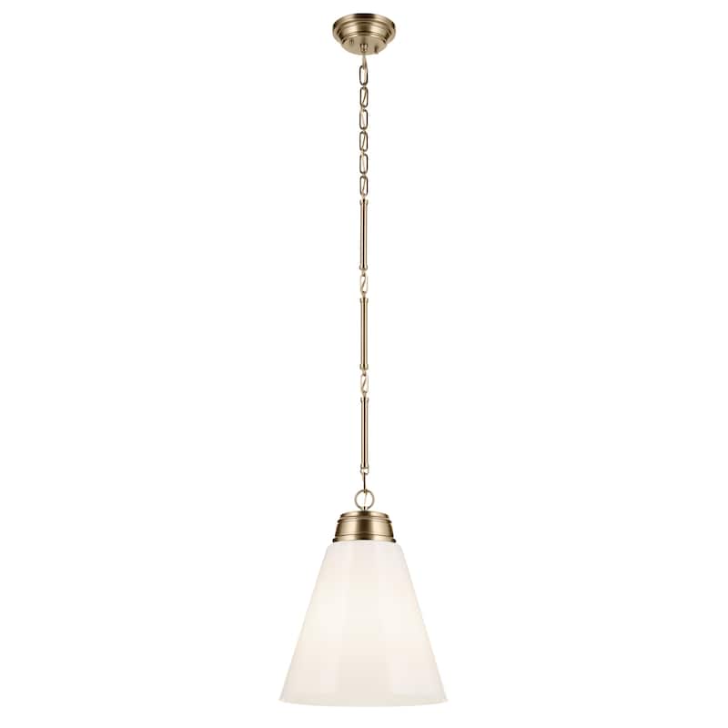 Kichler Lighting Marsailli 19.75" 1-Light Large Pendant with Opal Glass in Champagne Bronze - 15.75