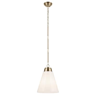 Kichler Lighting Marsailli 19.75" 1-Light Large Pendant with Opal Glass in Champagne Bronze - 15.75