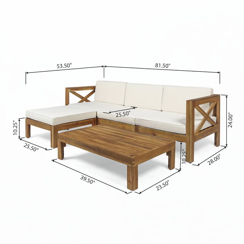 Outdoor L SHAPE SOFA SET, BEIGE