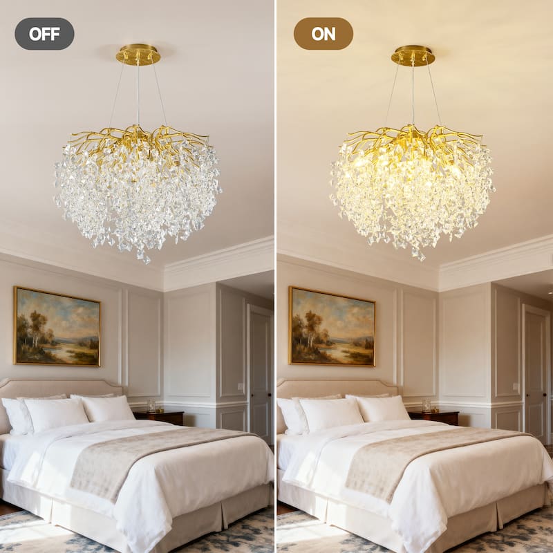 Modern High-End Romantic Golden Branch-Shaped Ceiling Lamp Suitable For Dining Room And Living Room