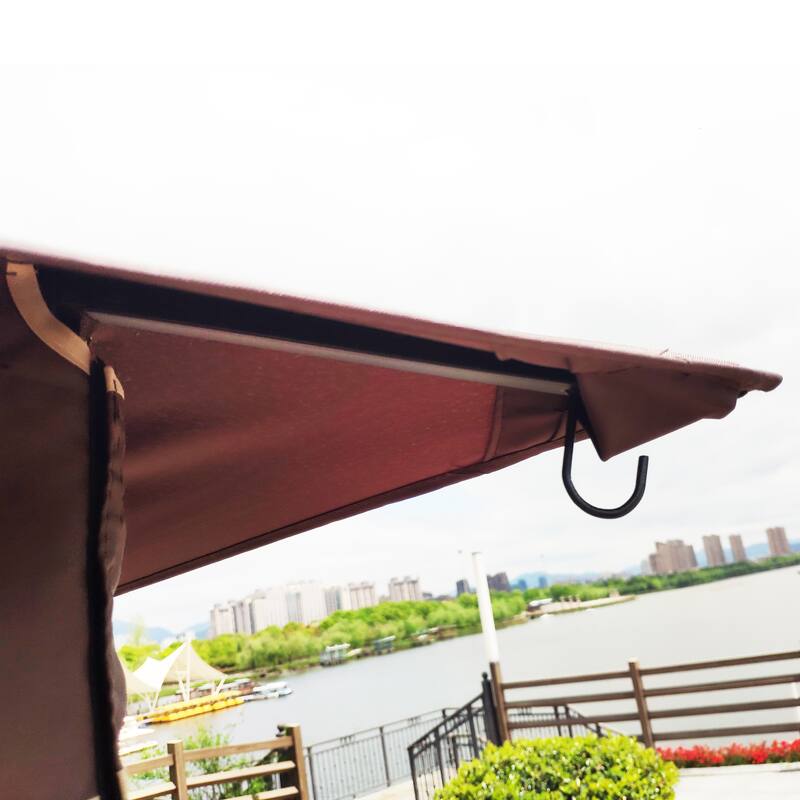 13x10 Outdoor Gazebo Canopy Tent With Ventilated Double Roof And Mosquito net for Lawn(Detachable Mesh Screen On All Sides)