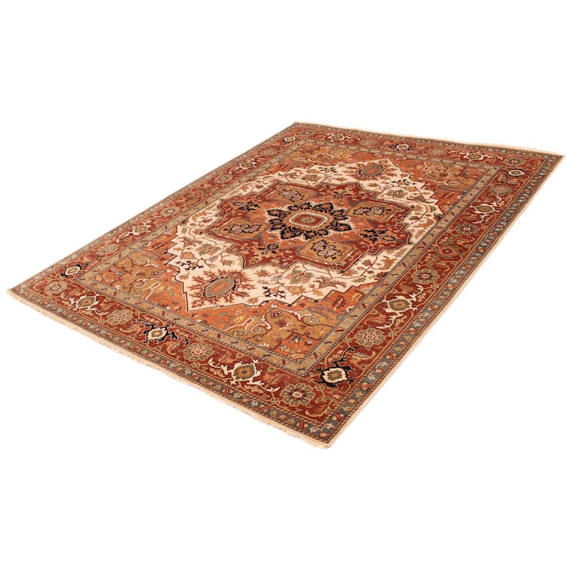 ECARPETGALLERY Hand-knotted Jules Sultane Ivory Wool Rug - 8'9 x 11'6