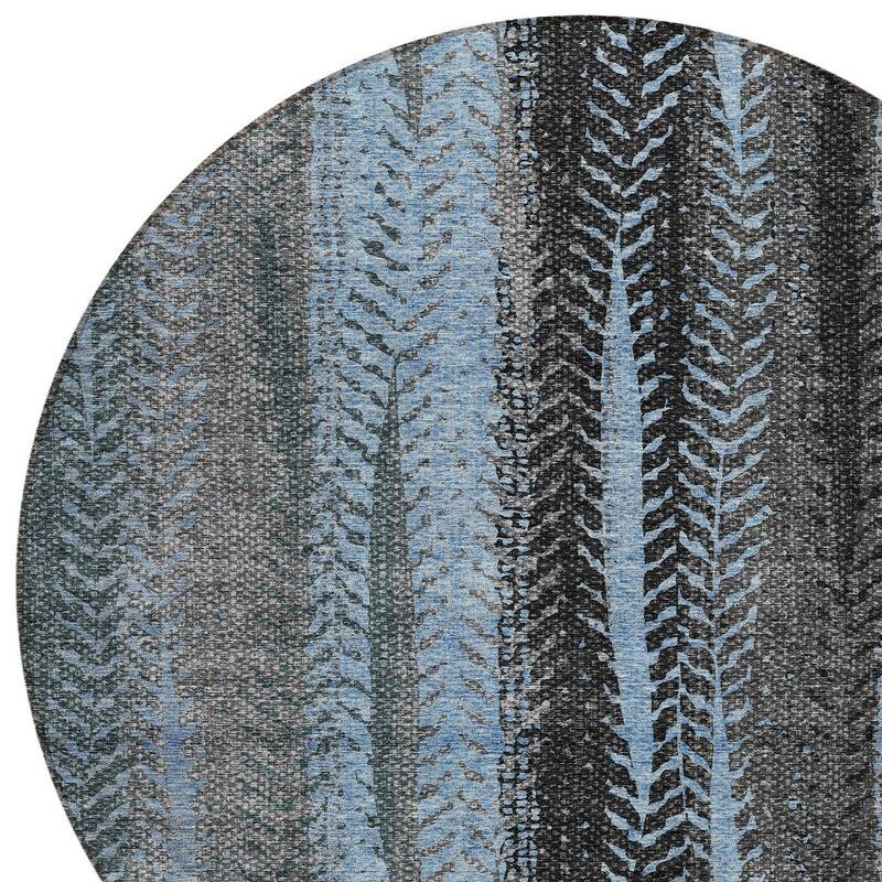 HomeRoots Botanical Leaves Transitional Rectangle Outdoor Rug