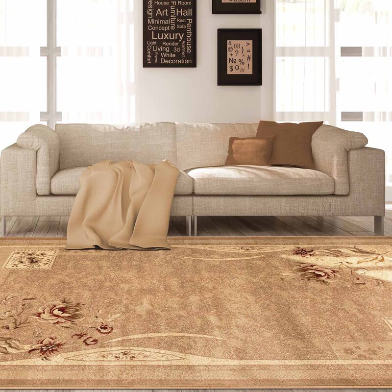 Superior Minimalist Modern Floral Power-Loomed Indoor Area Rug