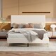 preview thumbnail 9 of 12, Queen Corduroy Platform Bed with Upholstered Headboard, No Box Spring