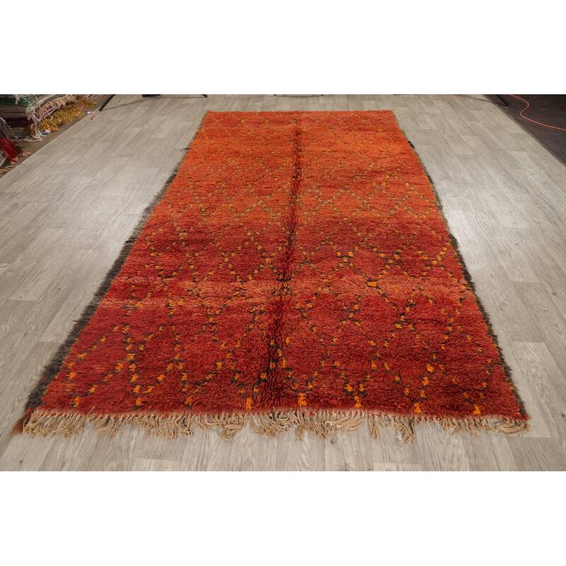 Tribal Moroccan Oriental Area Rug Wool Hand-knotted Office Carpet - 5'8" x 10'3"