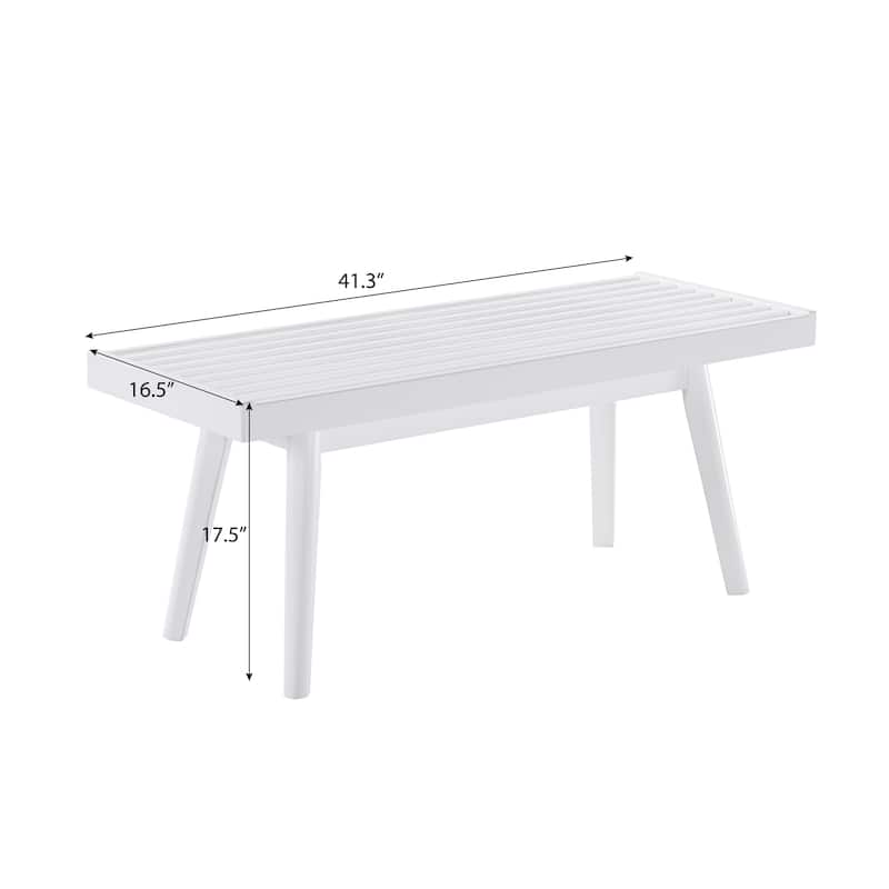 Solid Wood Slatted Bench