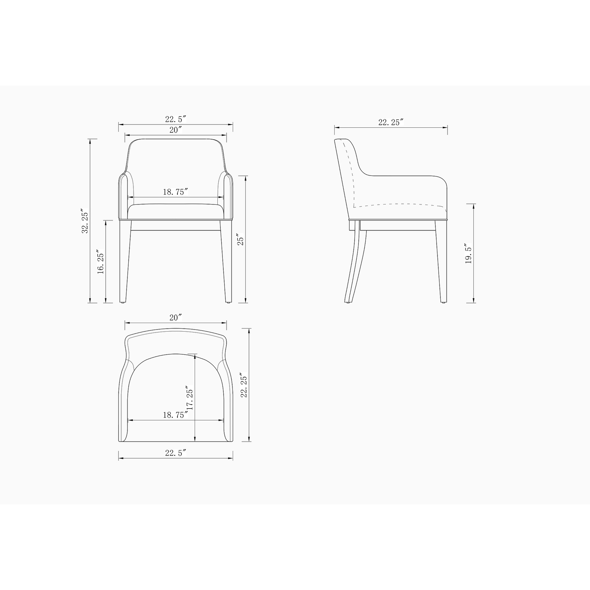 Gansevoort Modern Faux Leather Dining Armchair in Cream