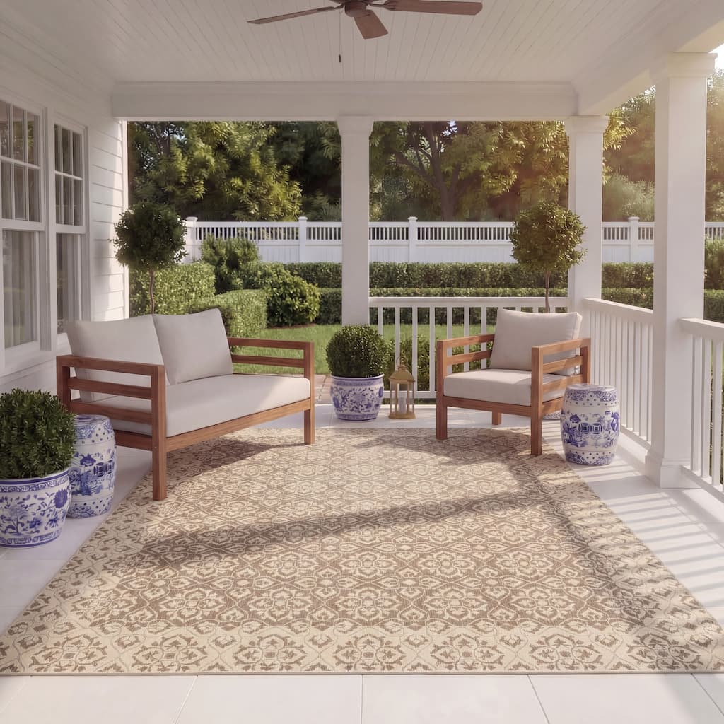 SAFAVIEH Courtyard Nejka Indoor/ Outdoor Waterproof Patio Backyard Rug