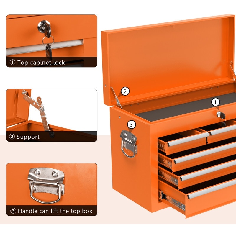 8-Drawer Rolling Tool Chest & Removable Tool Box Organizer with Lock - On  Sale - Bed Bath & Beyond - 37050421