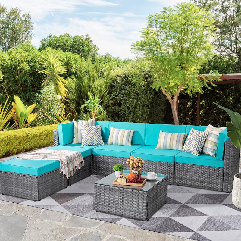 Futzca 7 Pieces Outdoor Patio Sectional Sofa Couch