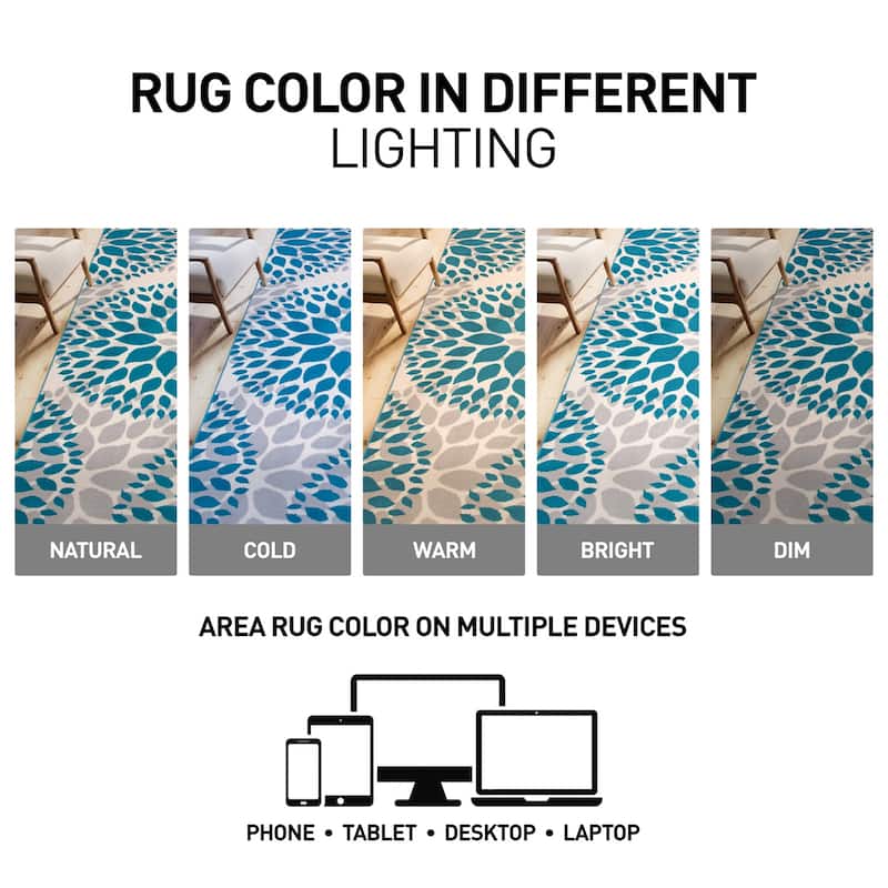 World Rug Gallery Modern Floral Circles Area Rug