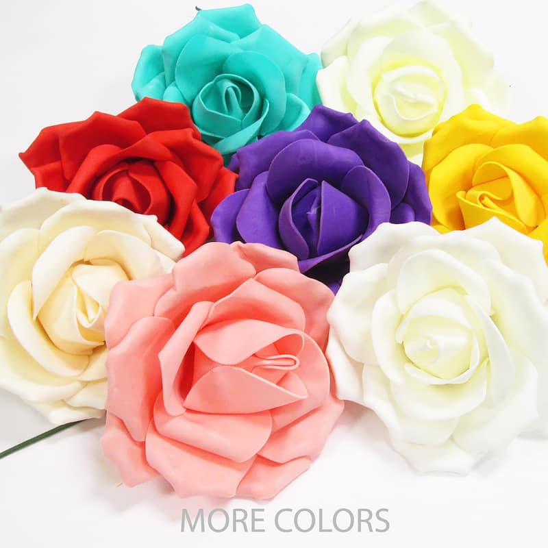 Set of 2 Large Foam Rose Stem Wall Decor Backdrop Art Crafts 16in