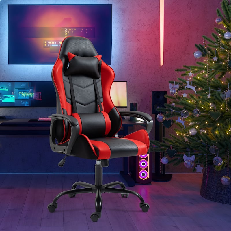 EROMMY Ergonomic Gaming Chair with Massage Lumbar, Rocking Function, Adjustable Support, 360° Swivel