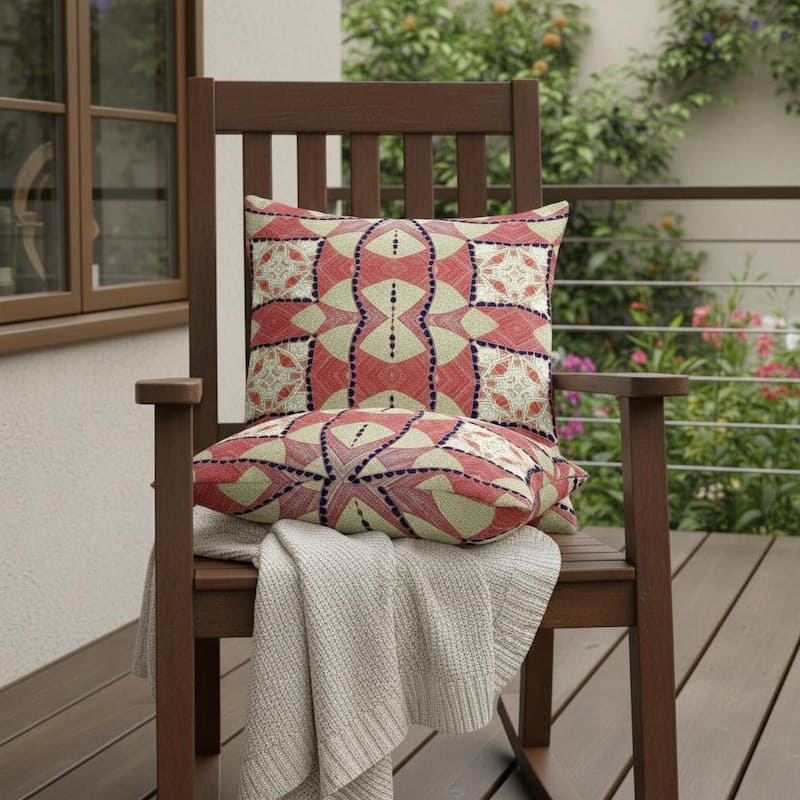 HomeRoots Set of Two 16" X 16" Yellow and White Blown Seam Eclectic Indoor Outdoor Throw Pillow - 16.00' X '16.00' X '5.00 - Yellow/White - 16.00' X '16.00' X '5.00