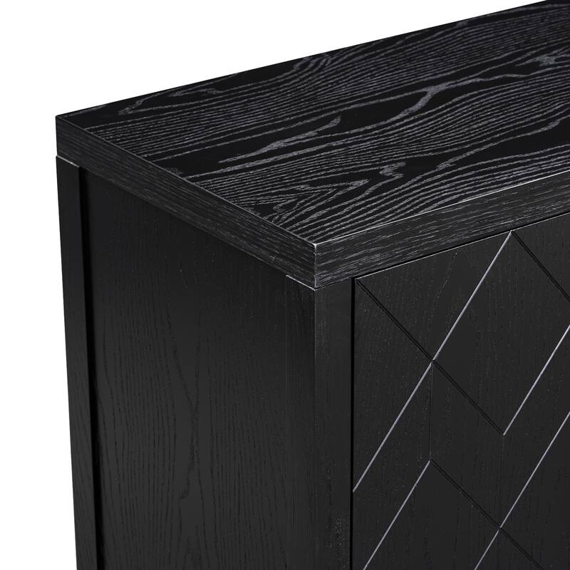 4-door Retro Sideboard with Adjustable Shelves