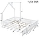 preview thumbnail 17 of 17, House-shaped Design Bed Full Size House Bed Rustic Country Floor Bed Wood Frame with Chimney, Fence Guardrail and Door
