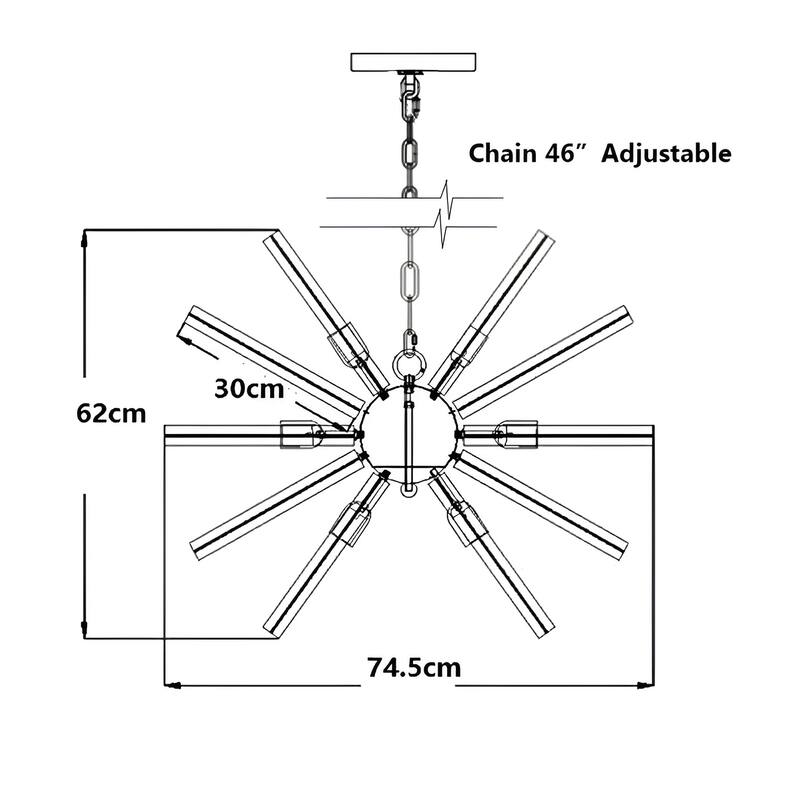 9 - Light Sputnik Crystal Chandelier Space Inspired Lighting