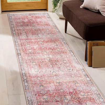 World Rug Gallery Vintage Inspired Machine Washable Non Slip Area Rug